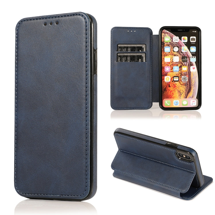 For iPhone XS Max Knight Magnetic Suction Leather Phone Case