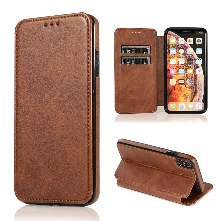 For iPhone XS Max Knight Magnetic Suction Leather Phone Case
