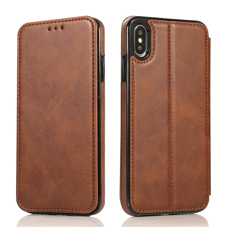For iPhone XS Max Knight Magnetic Suction Leather Phone Case