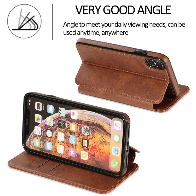 For iPhone XS Max Knight Magnetic Suction Leather Phone Case