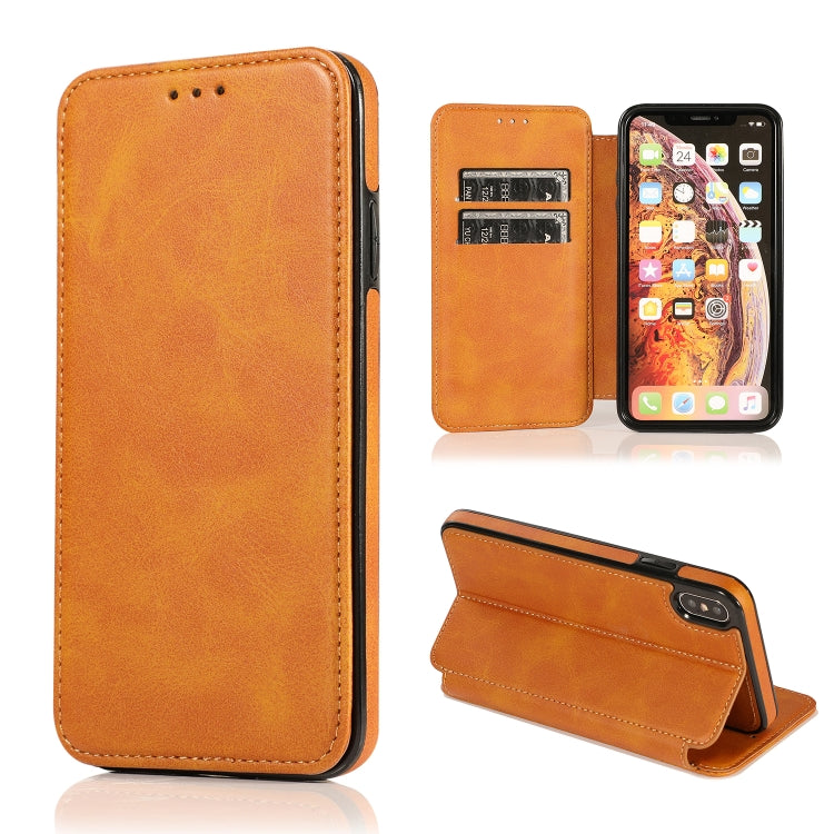For iPhone XS Max Knight Magnetic Suction Leather Phone Case