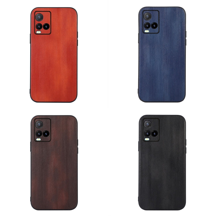 For vivo Y21 / Y21s / Y33s Yellow Cow Texture PU Phone Case