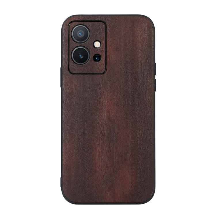 For vivo Y75 5G Yellow Cow Texture PU Phone Case