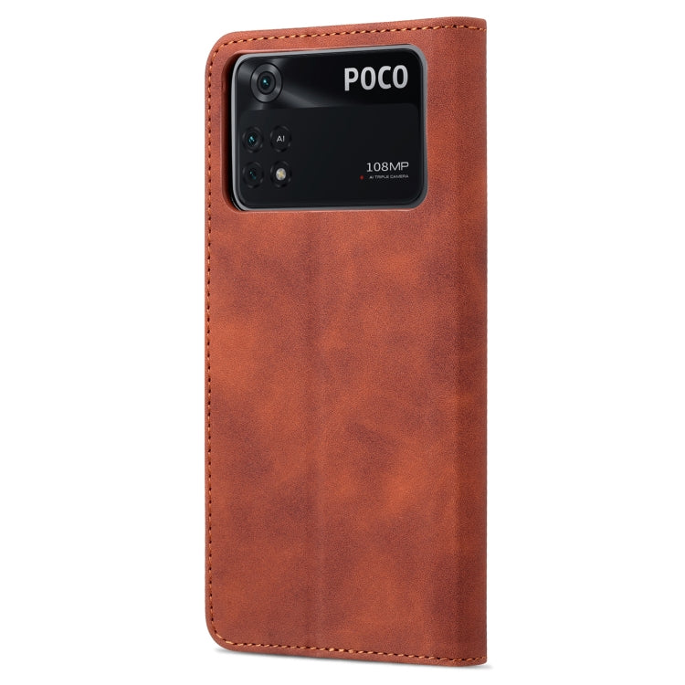 For Xiaomi Poco X4 Pro 5G AZNS Skin Feel Calf Texture Flip Leather Phone Case