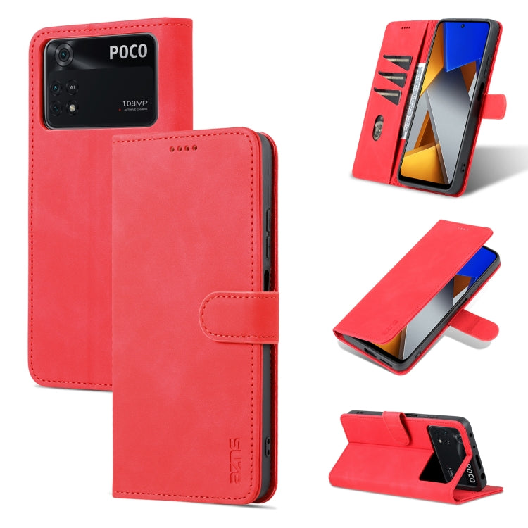 For Xiaomi Poco X4 Pro 5G AZNS Skin Feel Calf Texture Flip Leather Phone Case