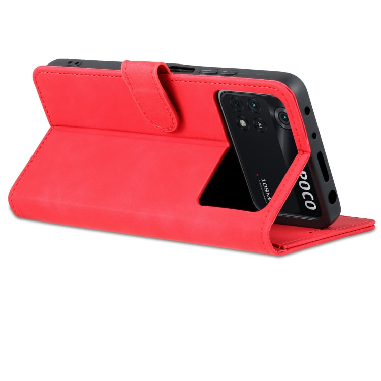 For Xiaomi Poco X4 Pro 5G AZNS Skin Feel Calf Texture Flip Leather Phone Case