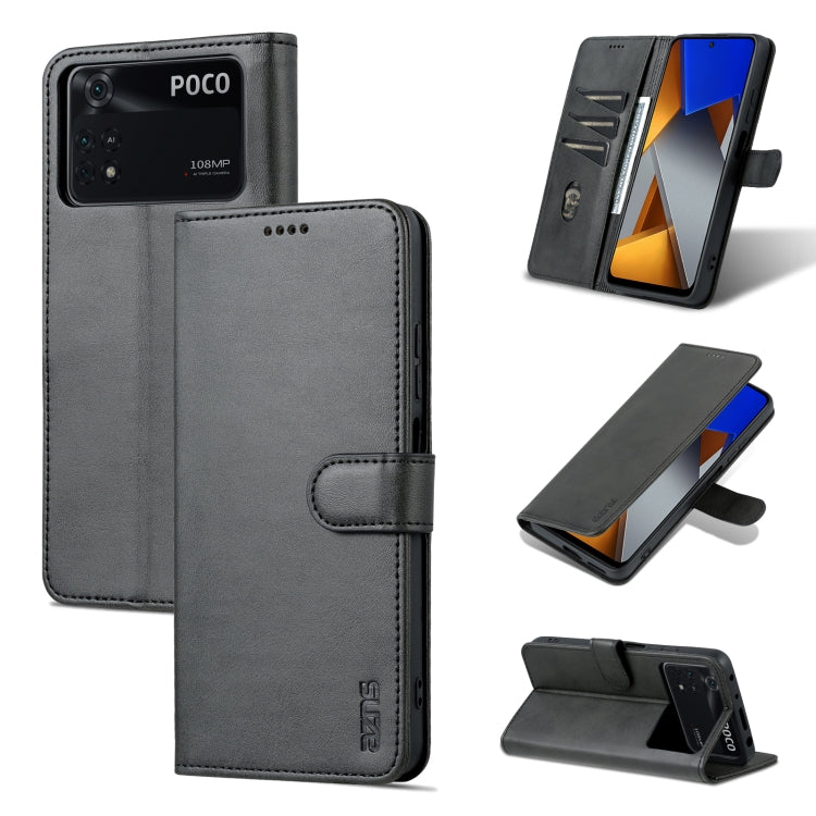 For Xiaomi Poco X4 Pro 5G AZNS Skin Feel Calf Texture Flip Leather Phone Case