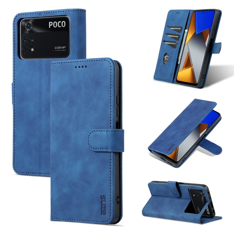 For Xiaomi Poco X4 Pro 5G AZNS Skin Feel Calf Texture Flip Leather Phone Case