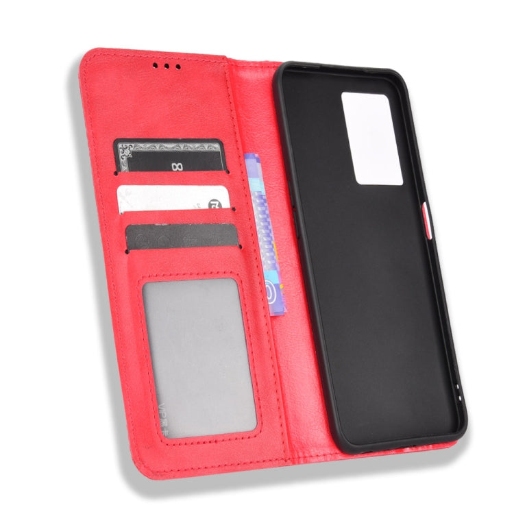 For OPPO A57 5G Magnetic Buckle Retro Texture Leather Phone Case