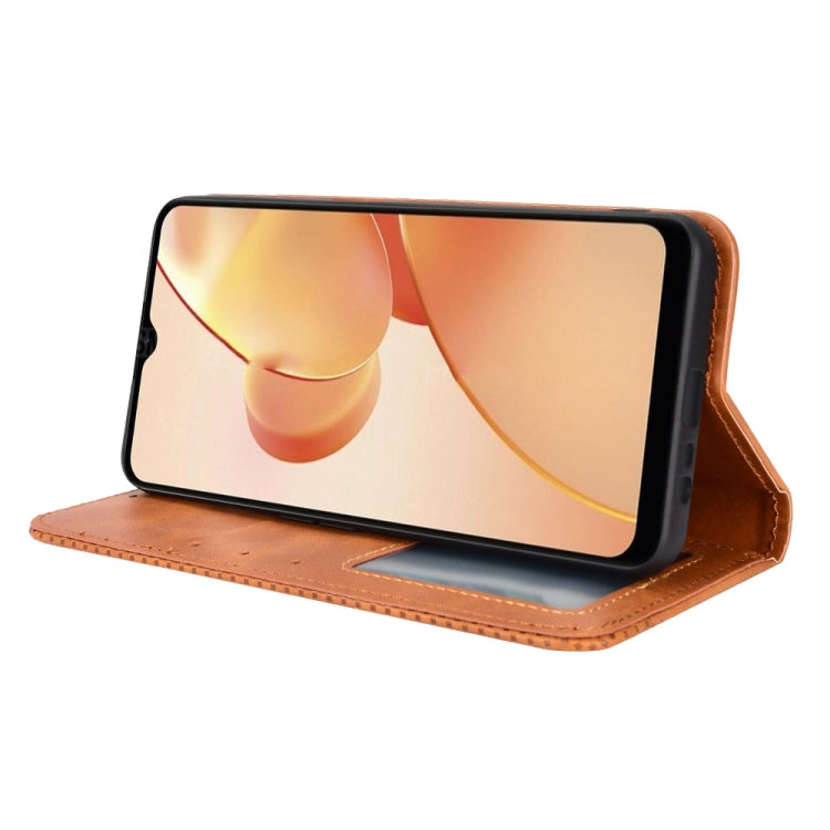 For OPPO Realme C31 Magnetic Buckle Retro Texture Leather Phone Case