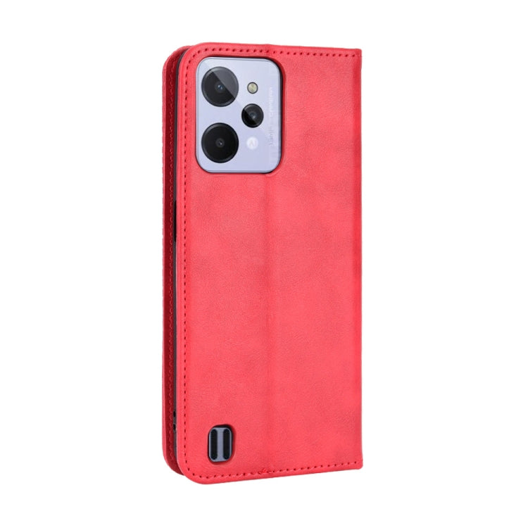 For OPPO Realme C31 Magnetic Buckle Retro Texture Leather Phone Case