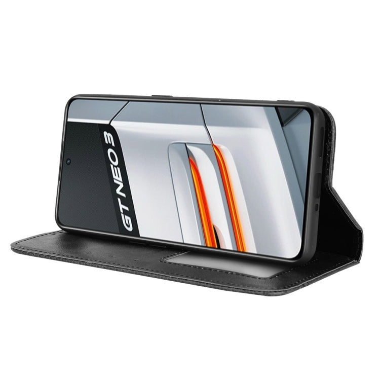 For OPPO Realme GT Neo3 Magnetic Buckle Retro Texture Leather Phone Case