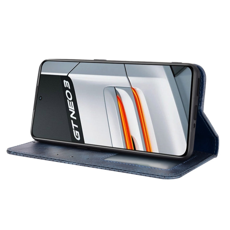 For OPPO Realme GT Neo3 Magnetic Buckle Retro Texture Leather Phone Case