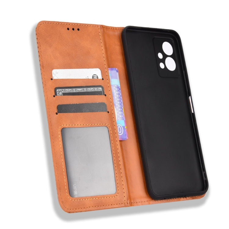 For vivo Y55 5G / T1 5G / Y75 5G Magnetic Buckle Retro Texture Leather Phone Case