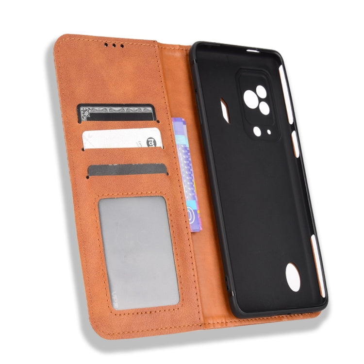 For Xiaomi Black Shark 5 Magnetic Buckle Retro Texture Leather Phone Case