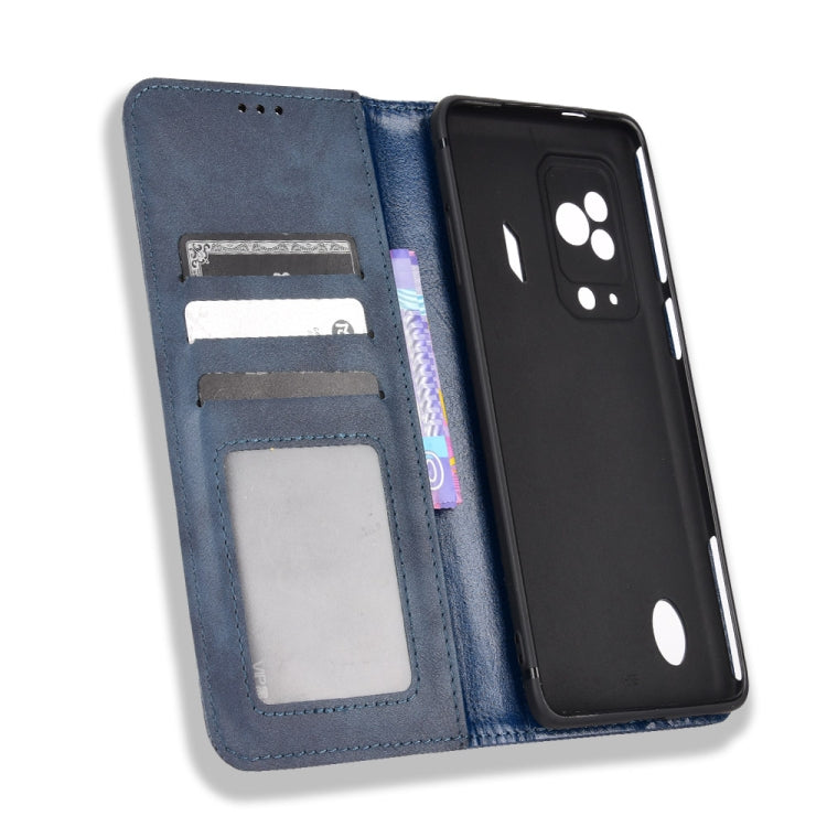 For Xiaomi Black Shark 5 Magnetic Buckle Retro Texture Leather Phone Case