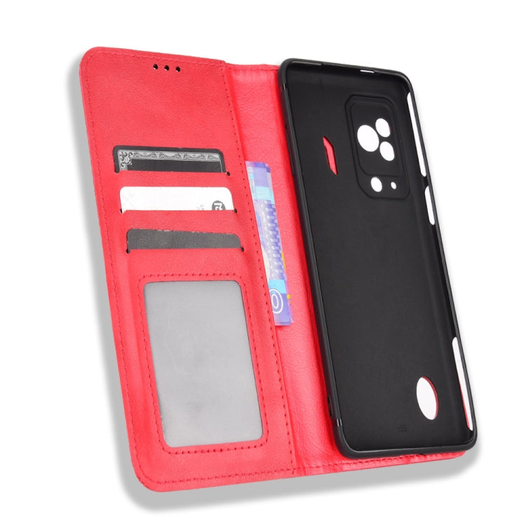 For Xiaomi Black Shark 5 Magnetic Buckle Retro Texture Leather Phone Case