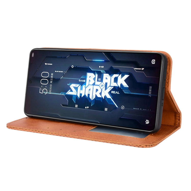 For Xiaomi Black Shark 5 Pro Magnetic Buckle Retro Texture Leather Phone Case