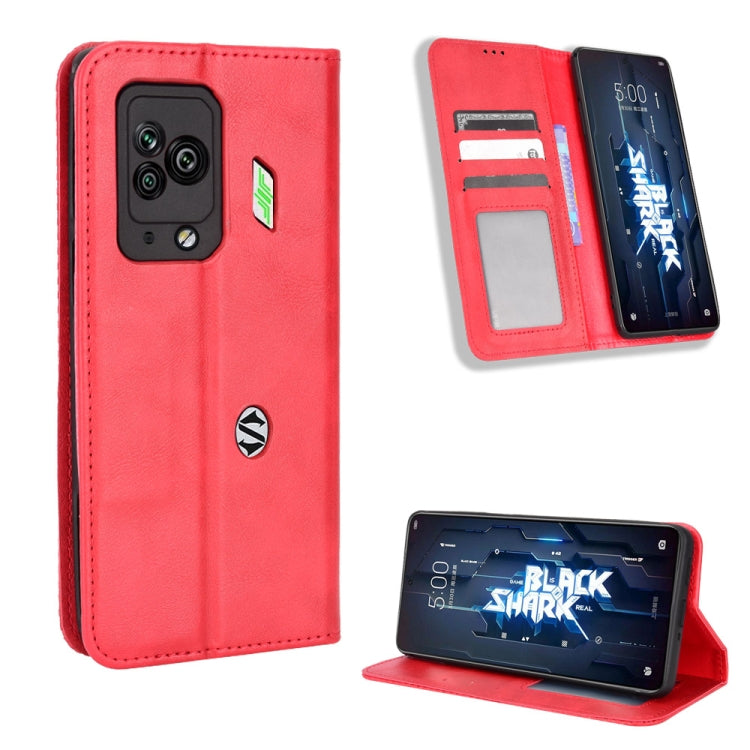 For Xiaomi Black Shark 5 Pro Magnetic Buckle Retro Texture Leather Phone Case