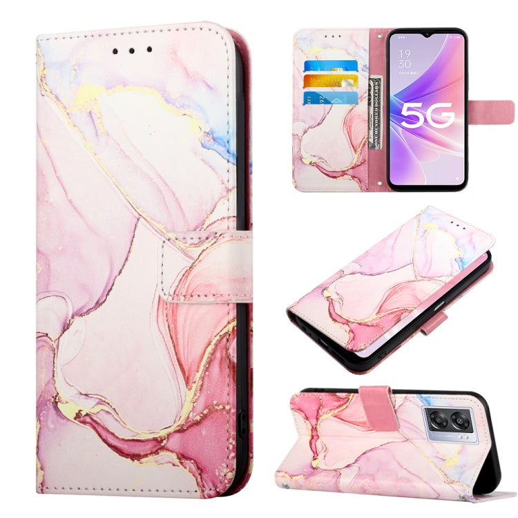 For OPPO A57 5G 2022 PT003 Marble Pattern Flip Leather Phone Case