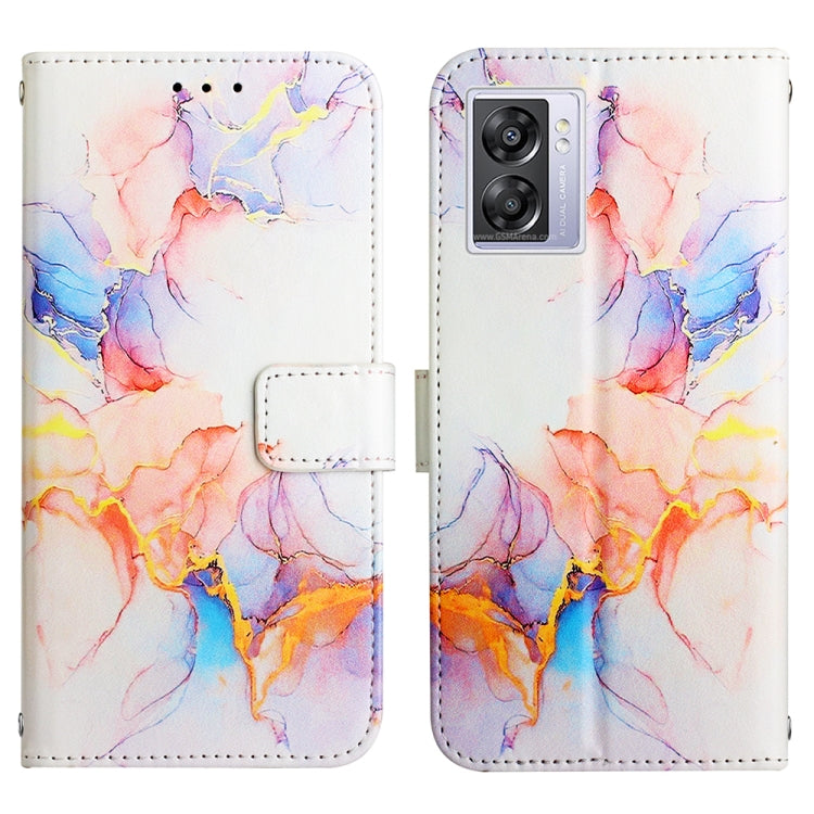 For OPPO A57 5G 2022 PT003 Marble Pattern Flip Leather Phone Case