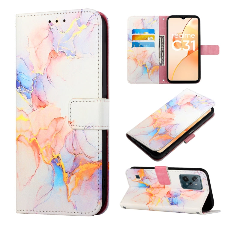 For OPPO Realme C31 4G PT003 Marble Pattern Flip Leather Phone Case