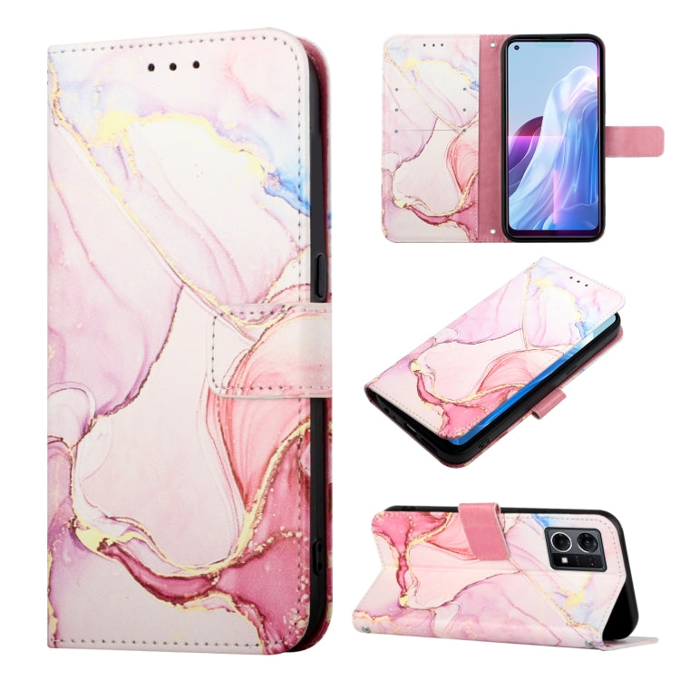 For OPPO Reno7 4G/F21 Pro PT003 Marble Pattern Flip Leather Phone Case
