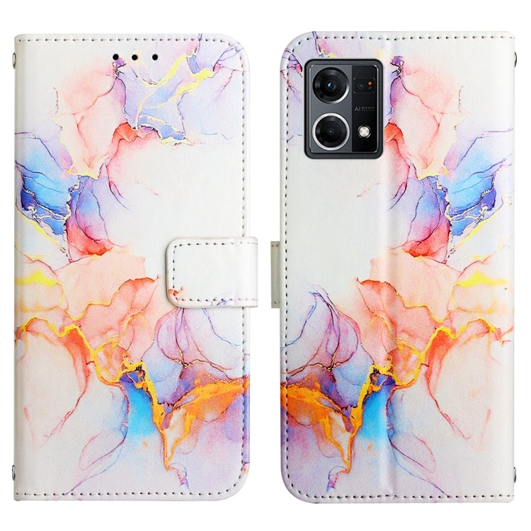 For OPPO Reno7 4G/F21 Pro PT003 Marble Pattern Flip Leather Phone Case