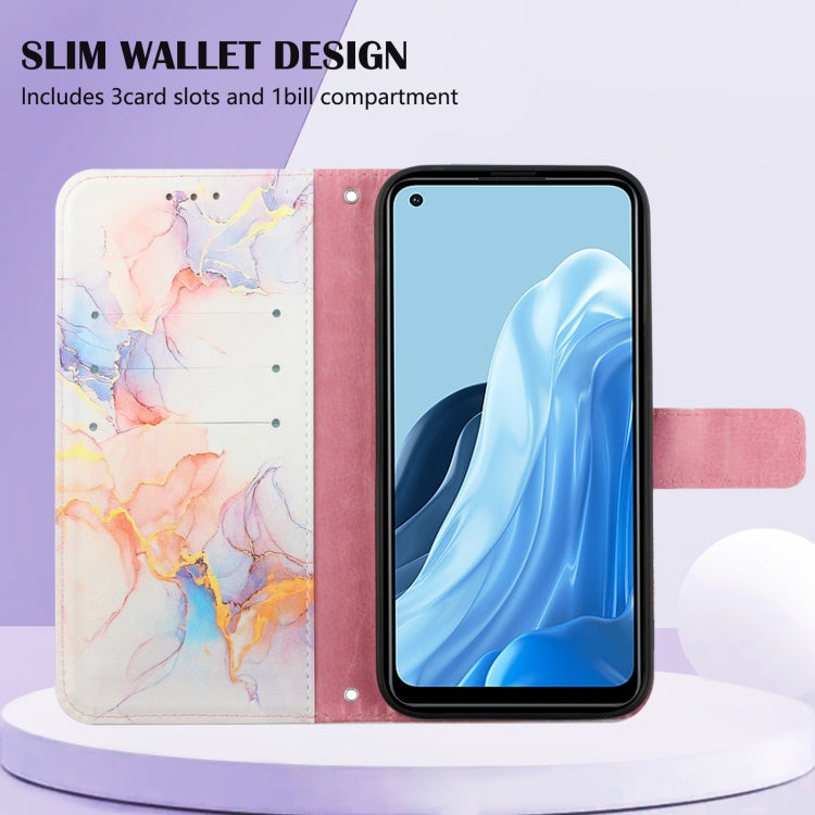 For OPPO Reno7 4G/F21 Pro PT003 Marble Pattern Flip Leather Phone Case