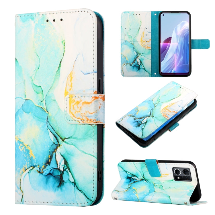 For OPPO Reno7 4G/F21 Pro PT003 Marble Pattern Flip Leather Phone Case