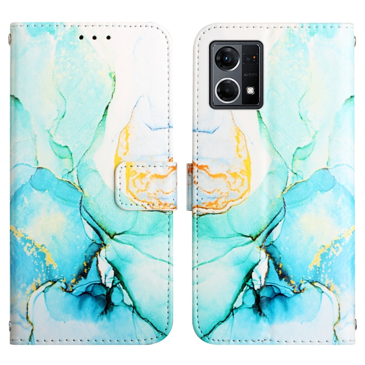 For OPPO Reno7 4G/F21 Pro PT003 Marble Pattern Flip Leather Phone Case