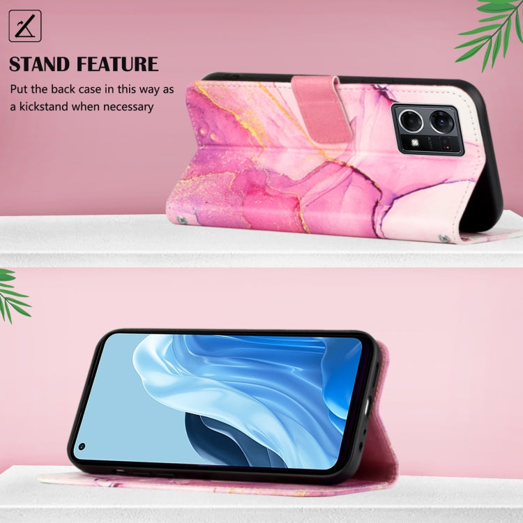 For OPPO Reno7 4G/F21 Pro PT003 Marble Pattern Flip Leather Phone Case