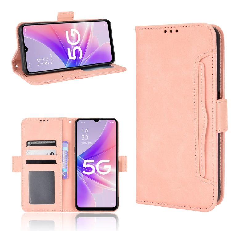For OPPO A57 5G Skin Feel Calf Texture Card Slots Leather Phone Case