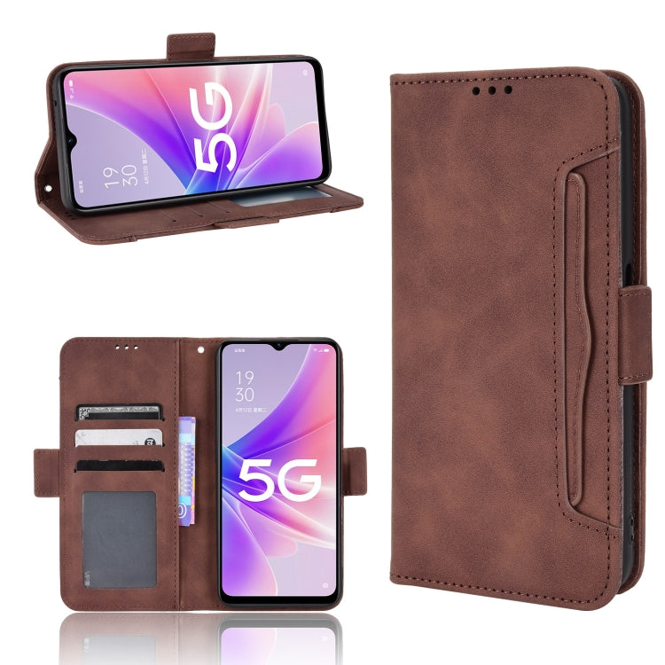 For OPPO A57 5G Skin Feel Calf Texture Card Slots Leather Phone Case