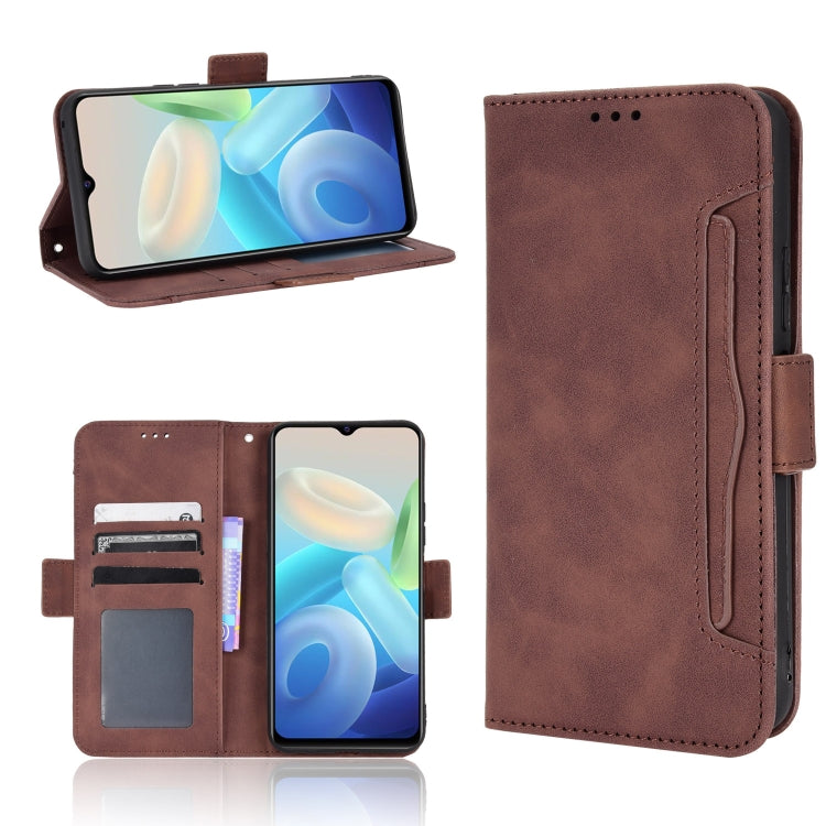 For vivo Y55 5G / T1 5G / Y75 5G Skin Feel Calf Texture Card Slots Leather Phone Case