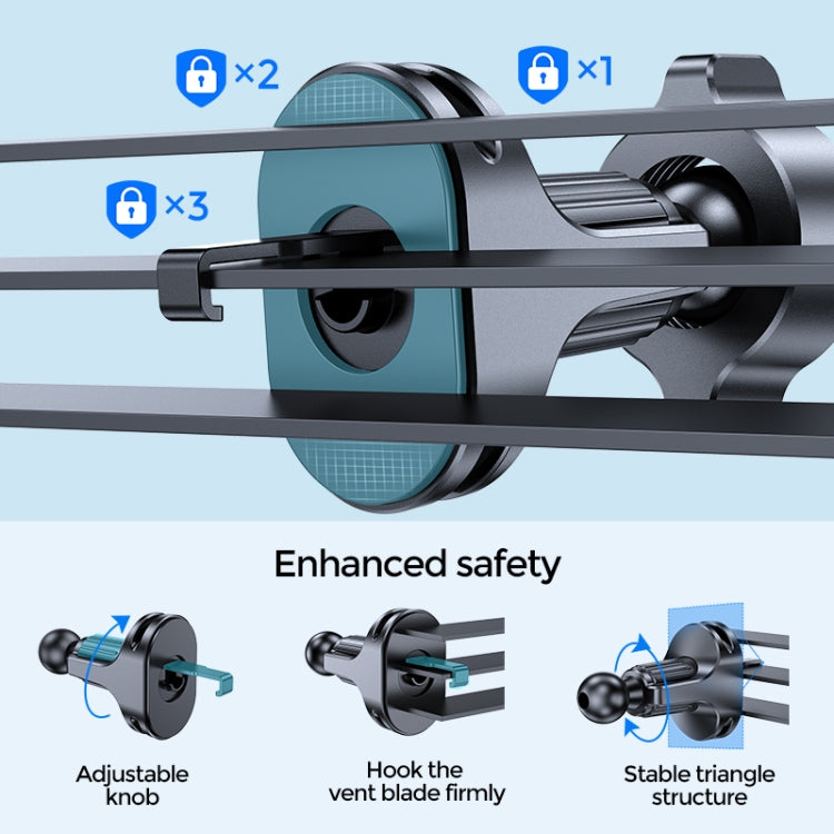 JOYROOM JR-ZS243 Car Air Outlet Wireless Charger Mount Holder(Black)