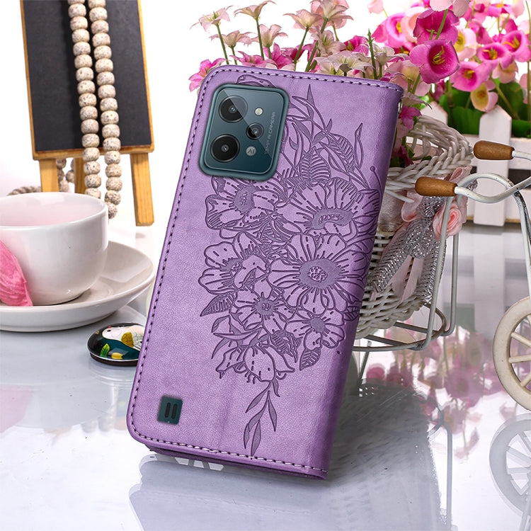 For OPPO Realme C31 4G Embossed Butterfly Leather Phone Case