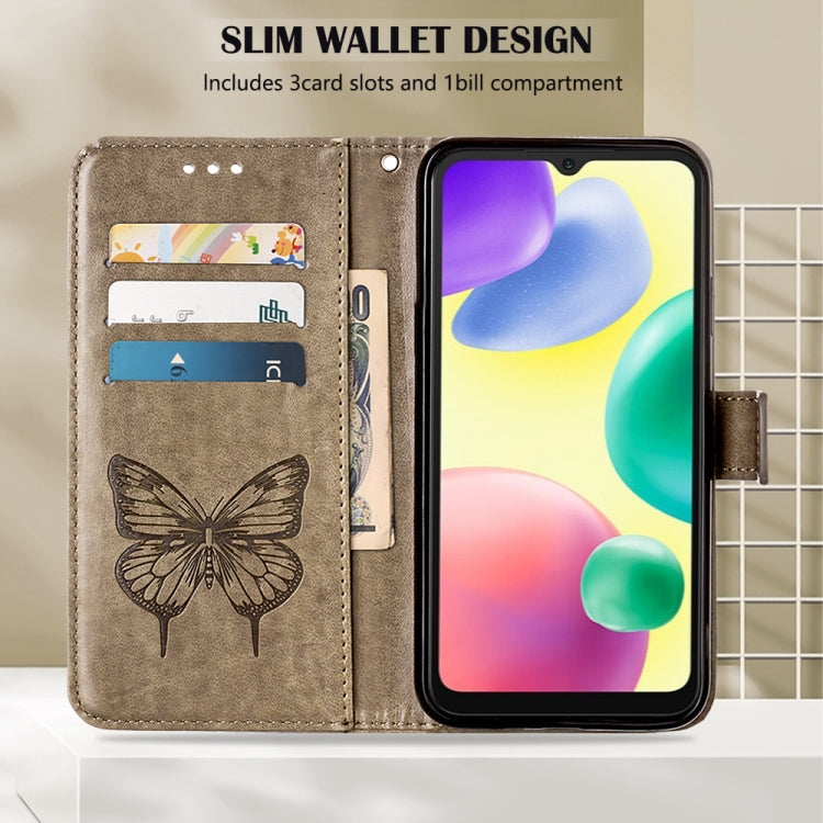 For Xiaomi Redmi 10A Embossed Butterfly Leather Phone Case