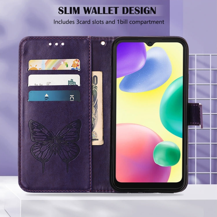 For Xiaomi Redmi 10A Embossed Butterfly Leather Phone Case