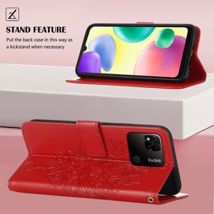 For Xiaomi Redmi 10A Embossed Butterfly Leather Phone Case