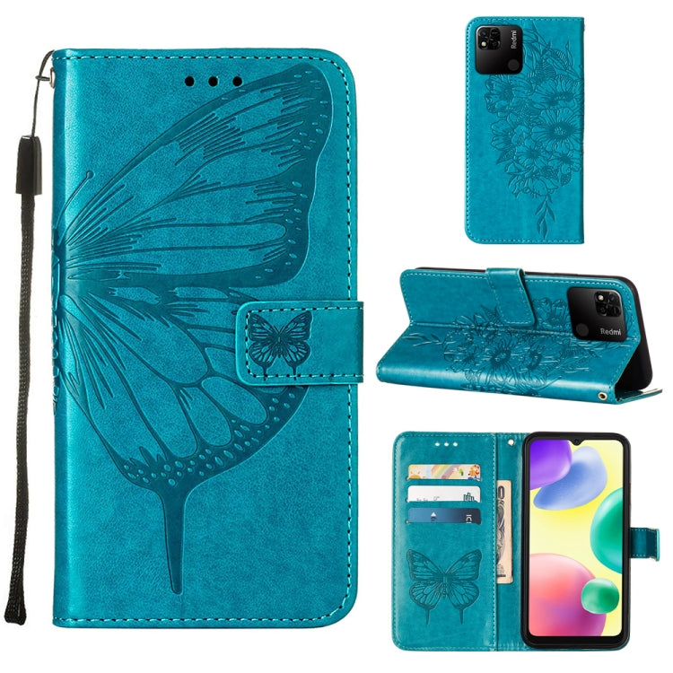 For Xiaomi Redmi 10A Embossed Butterfly Leather Phone Case