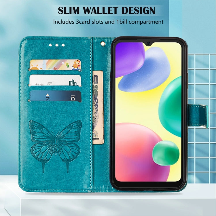 For Xiaomi Redmi 10A Embossed Butterfly Leather Phone Case
