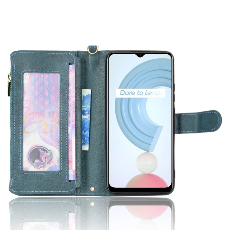 For OPPO Realme C21Y Litchi Texture Zipper Leather Phone Case