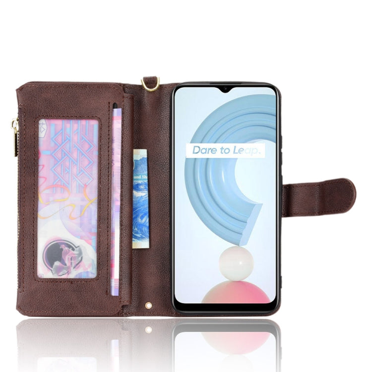 For OPPO Realme C21Y Litchi Texture Zipper Leather Phone Case