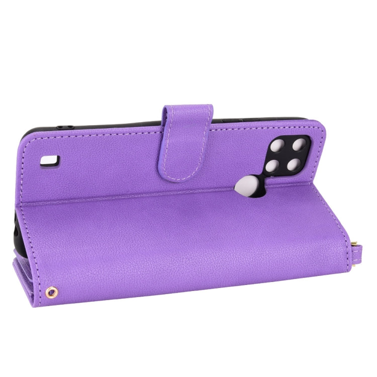 For OPPO Realme C21Y Litchi Texture Zipper Leather Phone Case