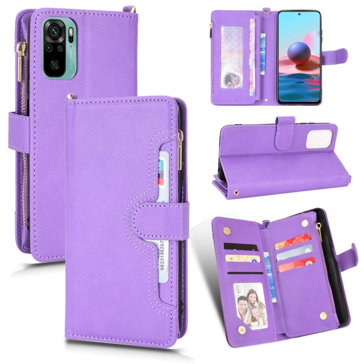 For Xiaomi Redmi Note 10 4G / Note 10S Litchi Texture Zipper Leather Phone Case