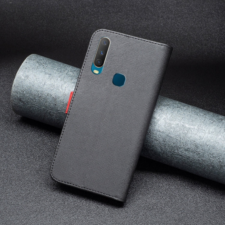 For vivo Y11 / Y15 / Y12 / Y17 BF13 Color Matching Cross Texture Leather Phone Case