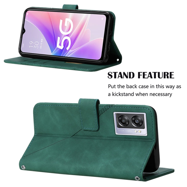 For OPPO A57 5G 2022 Crossbody 3D Embossed Flip Leather Phone Case