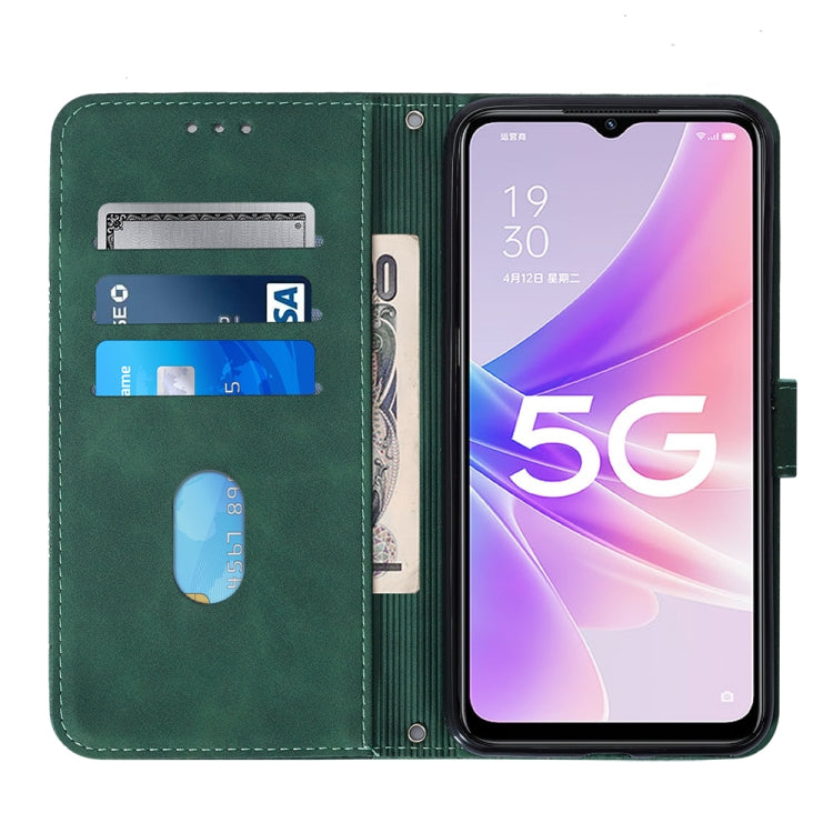 For OPPO A57 5G 2022 Crossbody 3D Embossed Flip Leather Phone Case