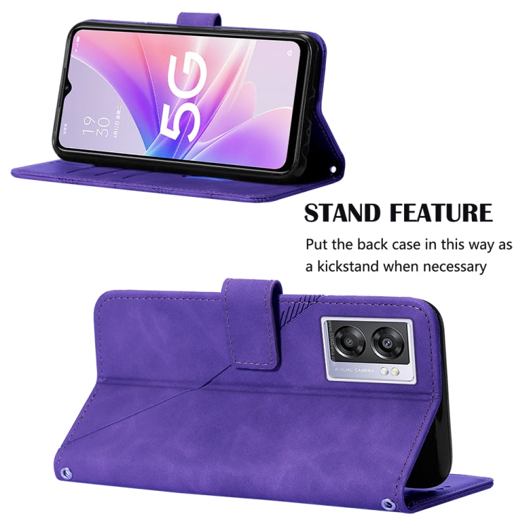 For OPPO A57 5G 2022 Crossbody 3D Embossed Flip Leather Phone Case